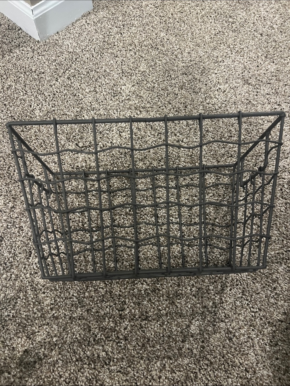 Industrial Wire Storage Basket in Charcoal Gray
